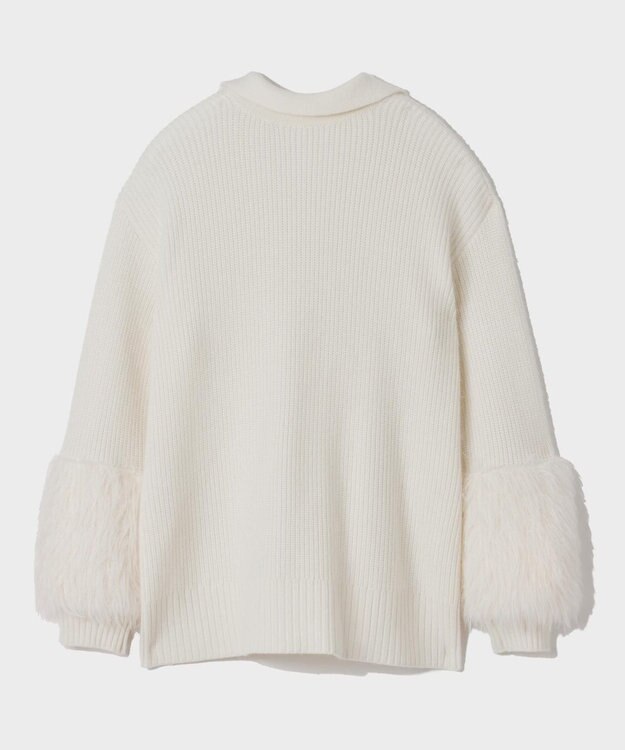 GRACE CONTINENTAL フェザースリーブニットトップ ホワイト