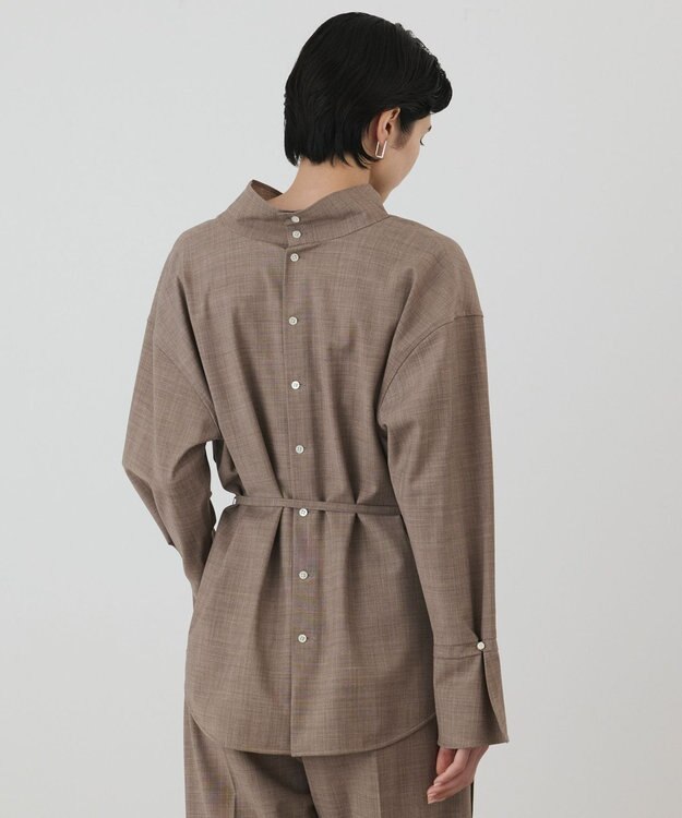 GRACE CONTINENTAL カウルネック2WAYシャツ ブラウン
