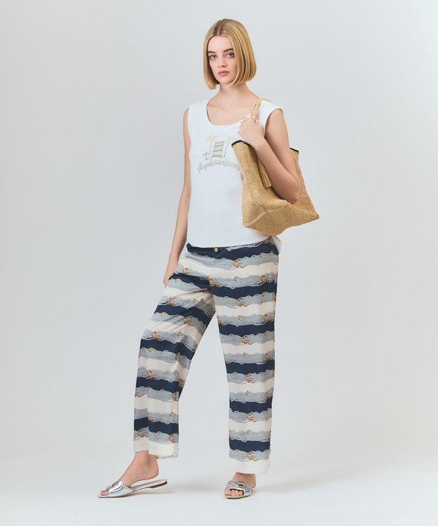 GRACE CONTINENTAL ビジューモチーフノースリーブ ホワイト