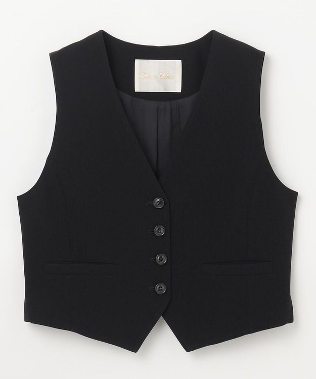 GRACE CONTINENTAL トリアセショートジレ ブラック