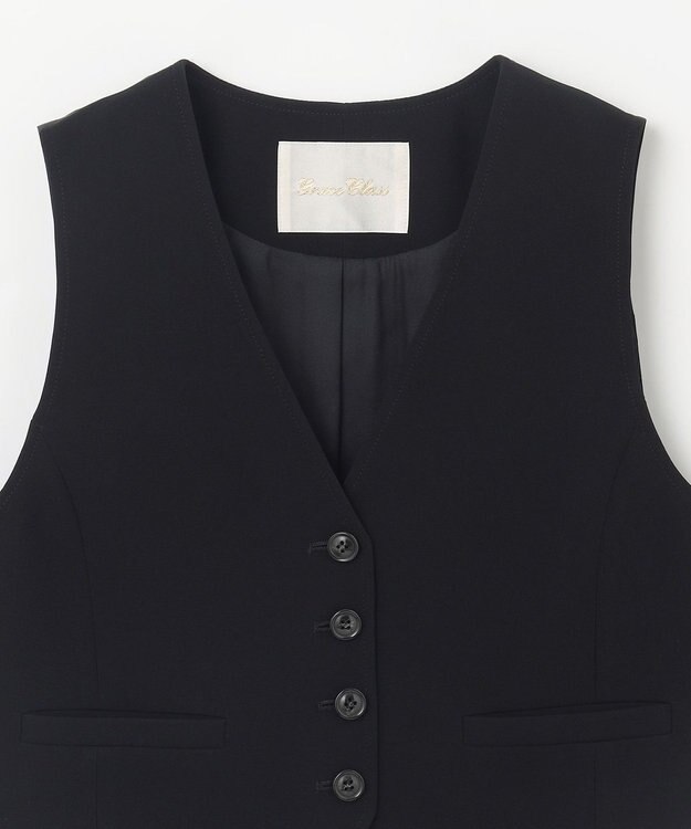 GRACE CONTINENTAL トリアセショートジレ ブラック