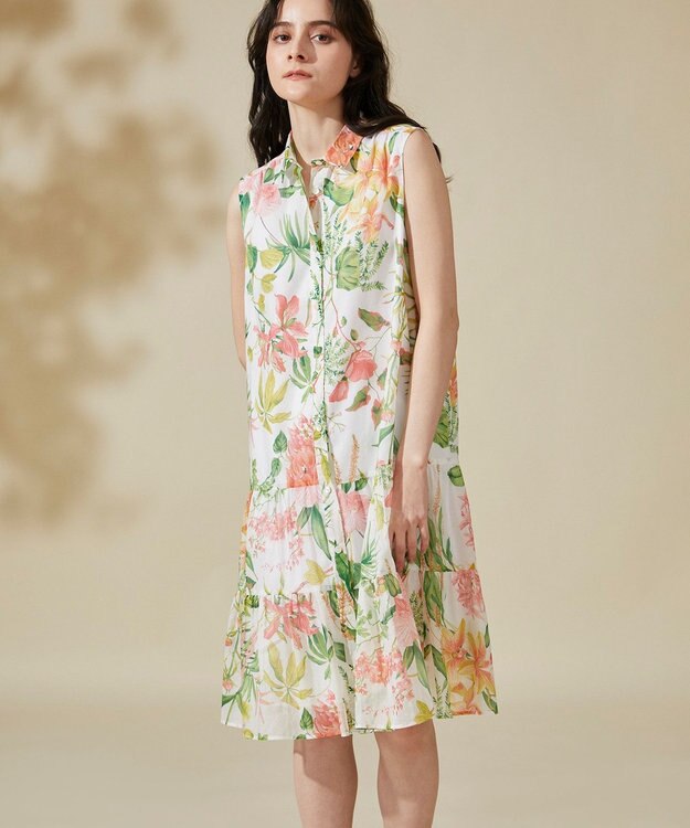 GRACE CONTINENTAL フローラルシャツドレス キナリ