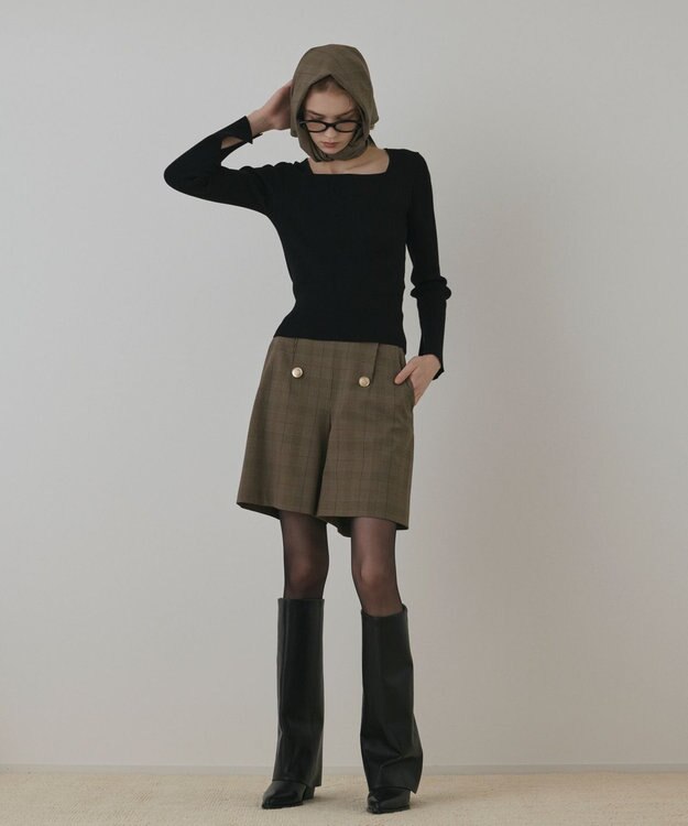 GRACE CONTINENTAL ダブルボタンショートパンツ マルチ