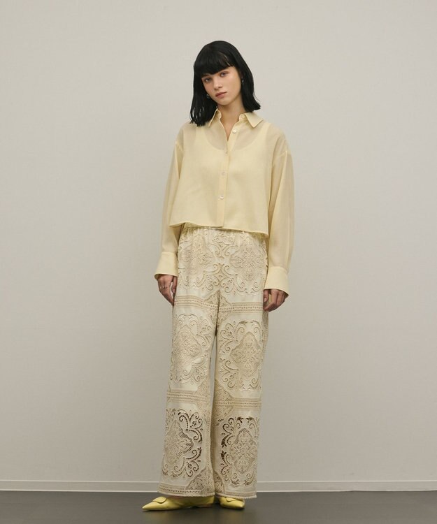 GRACE CONTINENTAL バックフレアシャツ イエロー