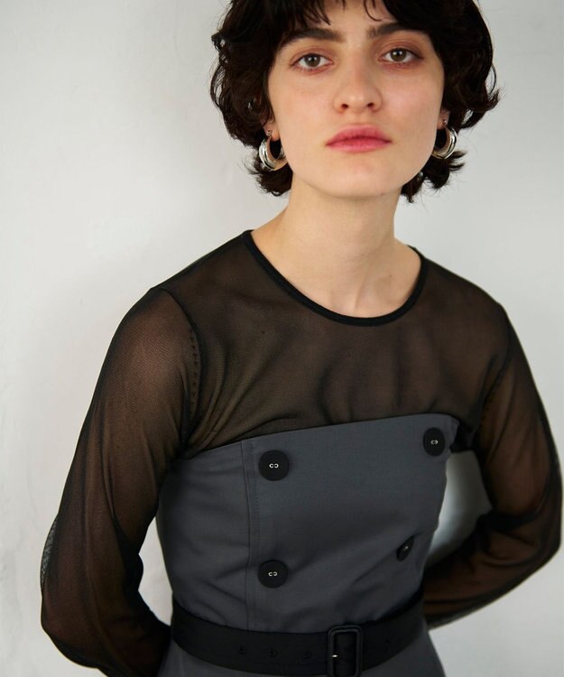 GRACE CONTINENTAL トレンチジャンパースカート グレー