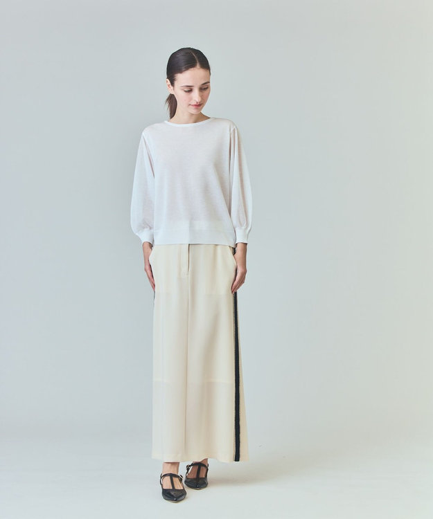 GRACE CONTINENTAL ラメシアーニットトップ ホワイト