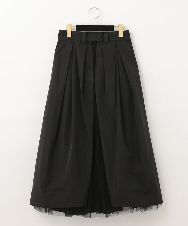 GRACE CONTINENTAL ブラックタフタオーバースカート ブラック
