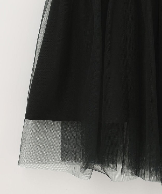 GRACE CONTINENTAL ブラックタフタオーバースカート ブラック