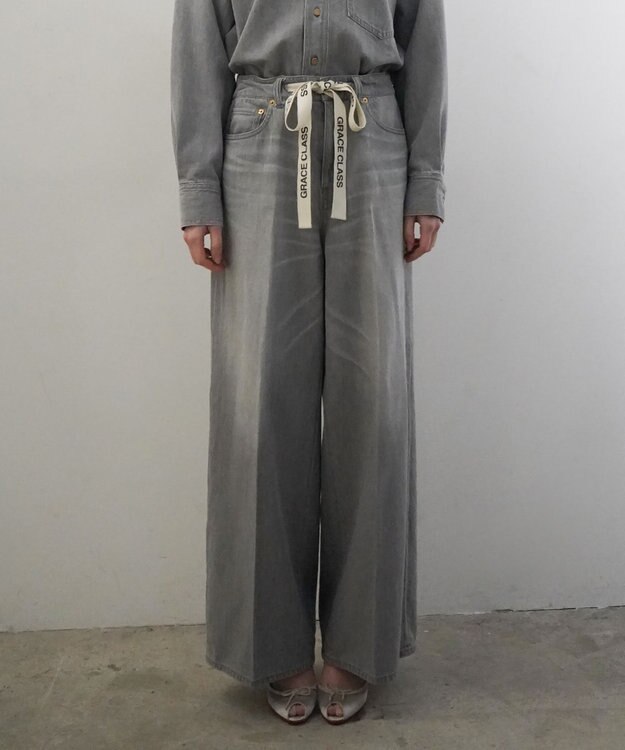 GRACE CONTINENTAL 10ozムラ糸デニムパンツ グレー