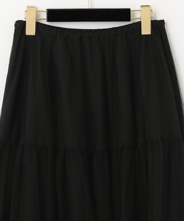 GRACE CONTINENTAL ブラックタフタオーバースカート ブラック