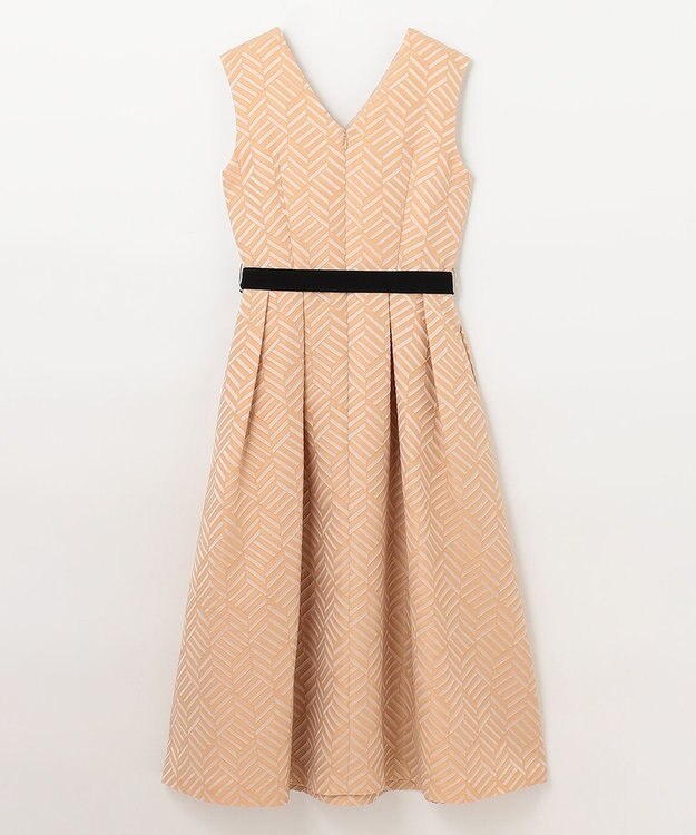 GRACE CONTINENTAL キカジャガードタックドレス ベージュ
