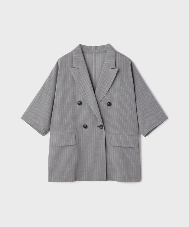 GRACE CONTINENTAL ドルマンテーラードジャケット ストライプ