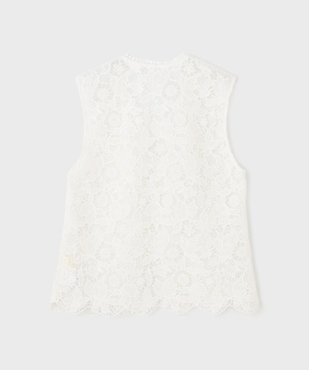 GRACE CONTINENTAL レース刺繍ベスト ホワイト