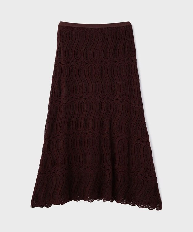 GRACE CONTINENTAL クロシェレーススカート ブラウン