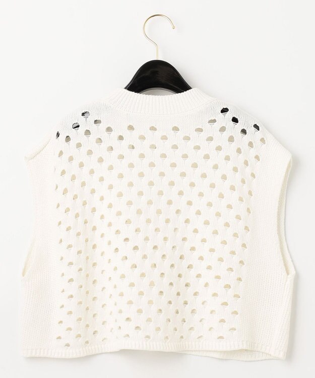 GRACE CONTINENTAL スラッシュニットトップ ホワイト