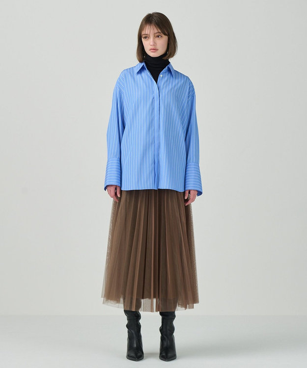 GRACE CONTINENTAL 2WAYシャツブラウス ストライプ