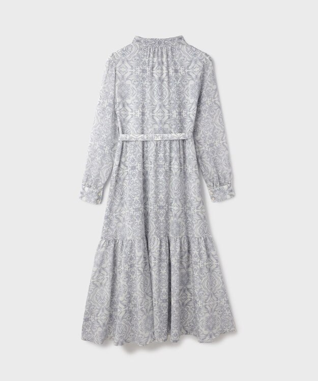 GRACE CONTINENTAL ダマスク柄風プリントワンピース グレー