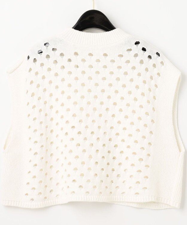 GRACE CONTINENTAL スラッシュニットトップ ホワイト