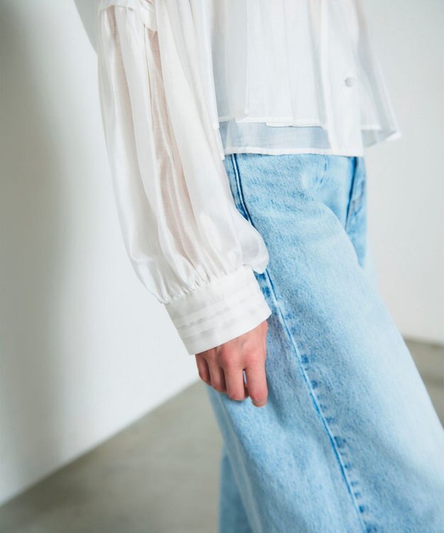 GRACE CONTINENTAL ピンタックショートブラウス ホワイト