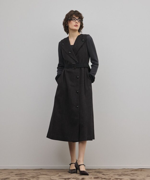 GRACE CONTINENTAL ツイーディジャンパースカート ブラック