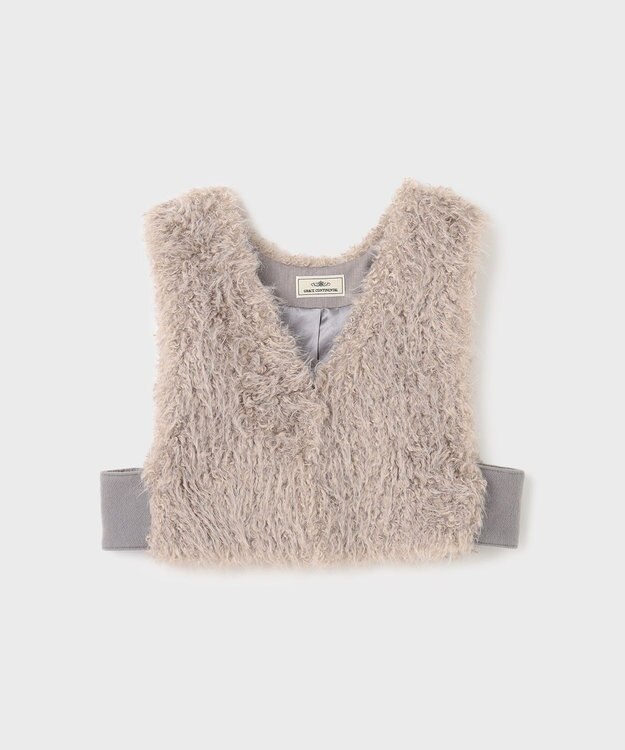 GRACE CONTINENTAL ショートファーベスト グレー