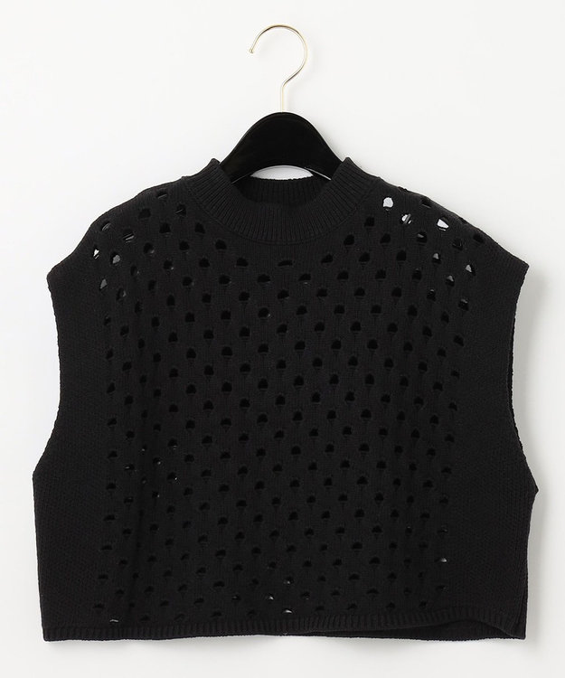 GRACE CONTINENTAL スラッシュニットトップ ブラック