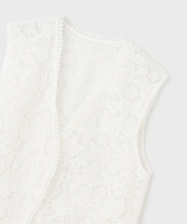 GRACE CONTINENTAL レース刺繍ベスト ホワイト
