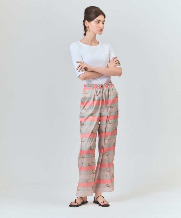 GRACE CONTINENTAL ロープボーダーパンツ ピンク