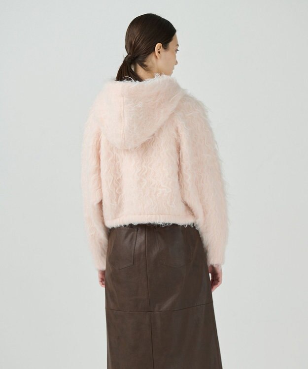 GRACE CONTINENTAL 起毛ニットパーカー ピンク