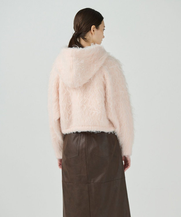 GRACE CONTINENTAL 起毛ニットパーカー ピンク