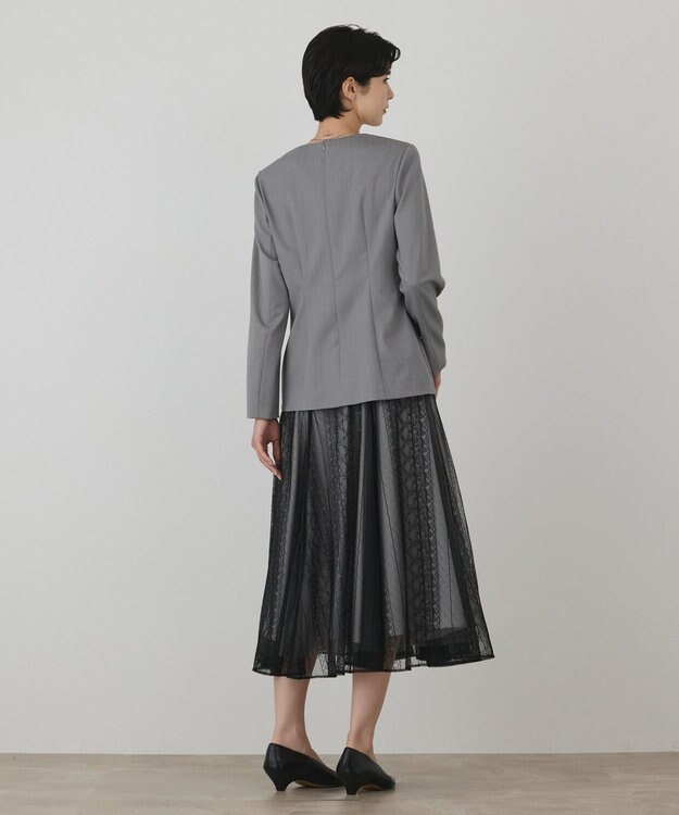GRACE CONTINENTAL レースコンビワンピース グレー