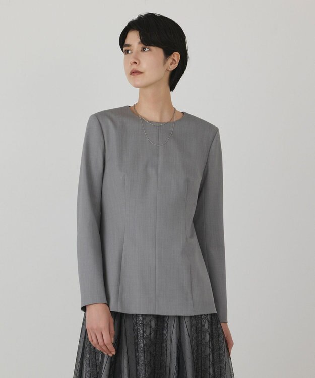 GRACE CONTINENTAL レースコンビワンピース グレー