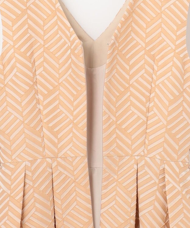 GRACE CONTINENTAL キカジャガードタックドレス ベージュ