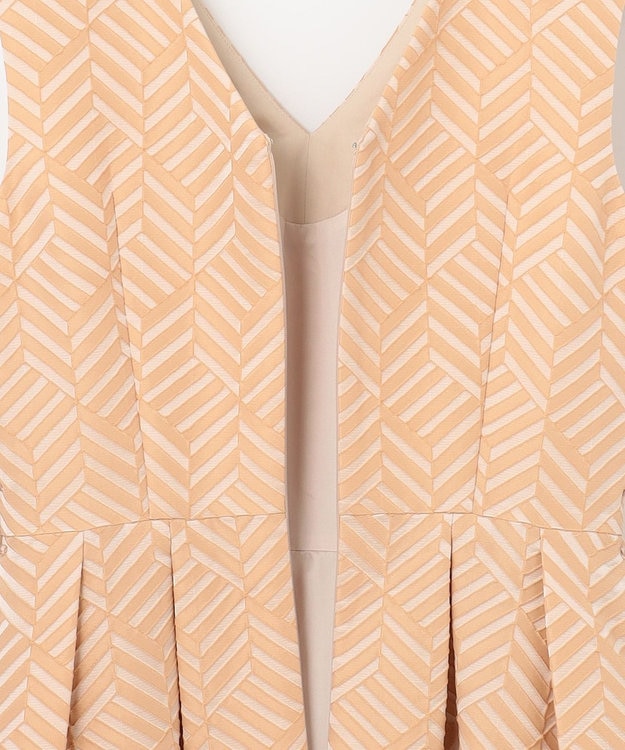 GRACE CONTINENTAL キカジャガードタックドレス ベージュ