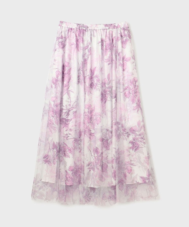 GRACE CONTINENTAL シャドーフラワープリントスカート ピンク