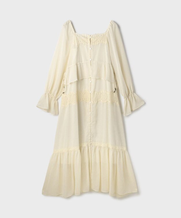 GRACE CONTINENTAL レースコンビカットジャガードワンピース ベージュ