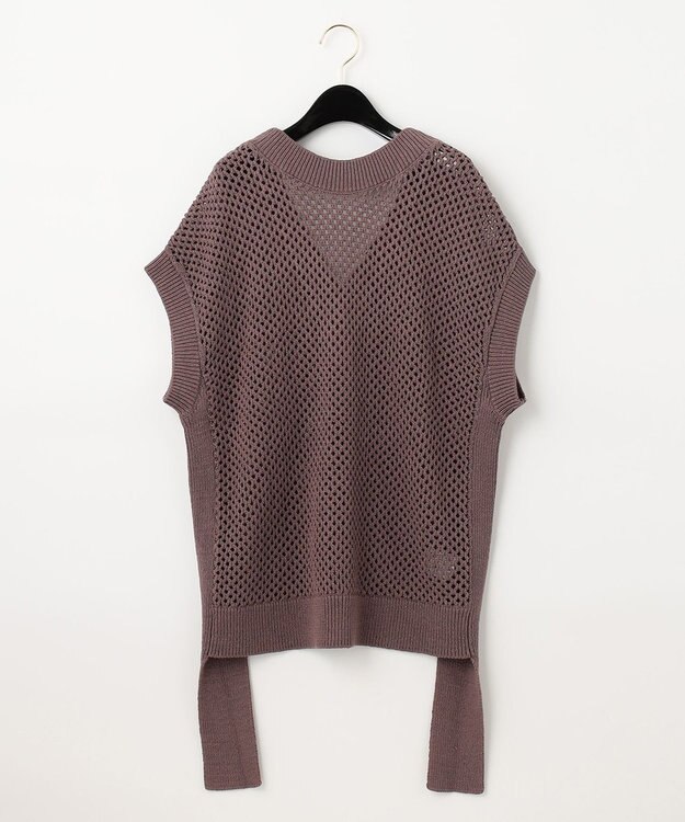GRACE CONTINENTAL メッシュ2wayニットトップ ブラウン