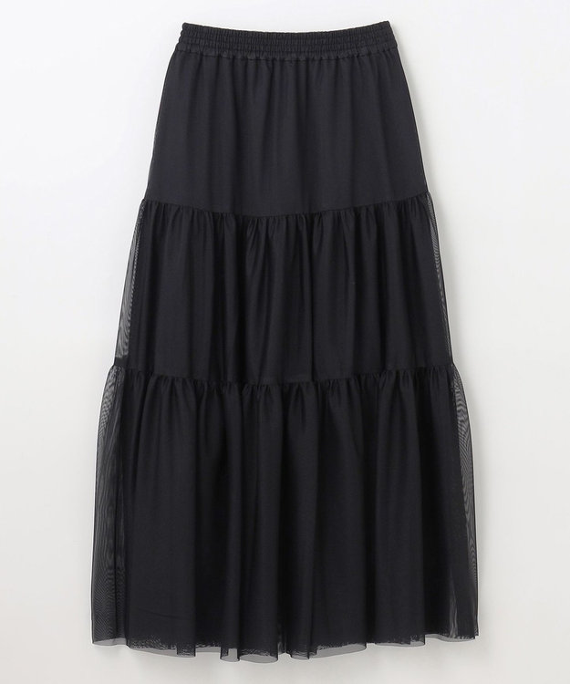 GRACE CONTINENTAL チュールティアードスカート ブラック