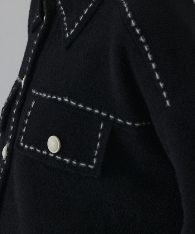 GRACE CONTINENTAL ステッチニットジャケット ブラック