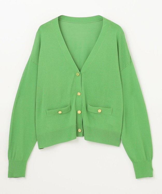 GRACE CONTINENTAL ルーズVネックニットカーディガン グリーン