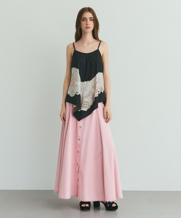 GRACE CONTINENTAL ジュエリースカーフキャミ ブラック