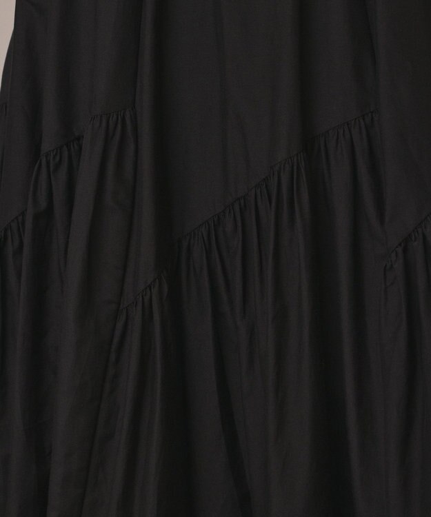 GRACE CONTINENTAL コットンシルクティアードスカート ブラック