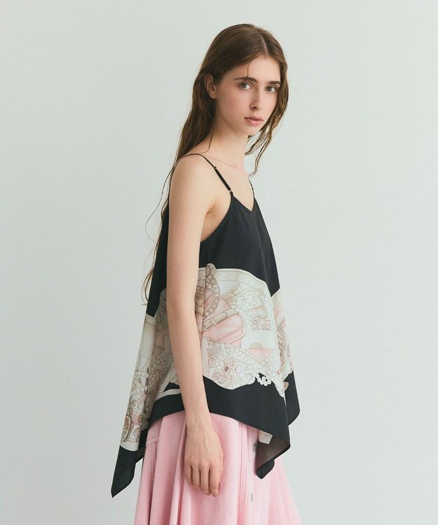 GRACE CONTINENTAL ジュエリースカーフキャミ ブラック