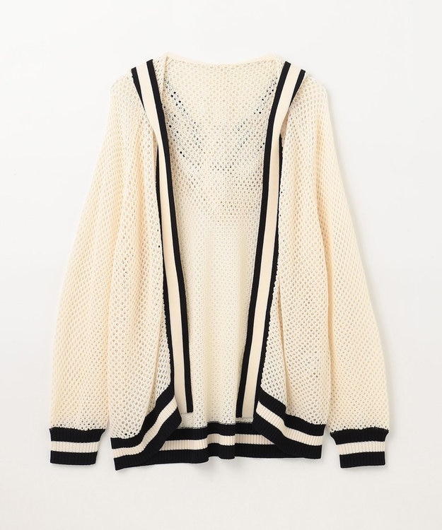 GRACE CONTINENTAL メッシュラインニットフーディ キナリ