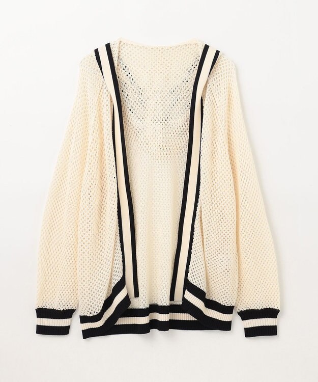 GRACE CONTINENTAL メッシュラインニットフーディ キナリ