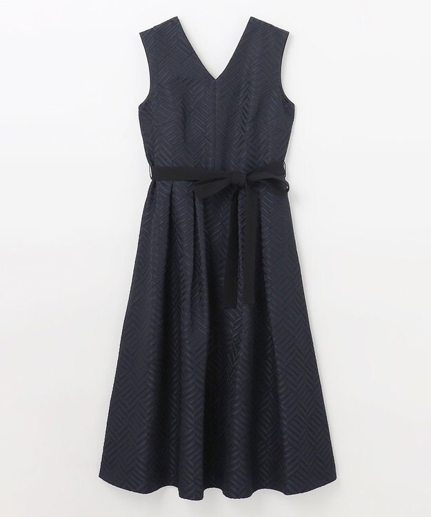 GRACE CONTINENTAL キカジャガードタックドレス ブラック