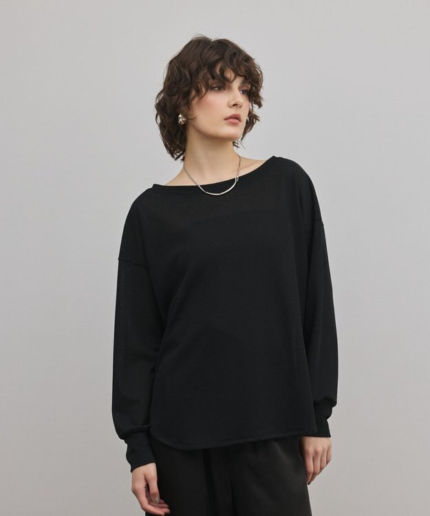 GRACE CONTINENTAL シアーワッフルカットトップ ブラック