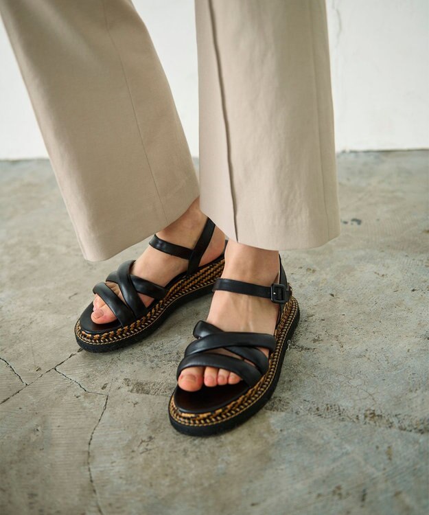 GRACE CONTINENTAL スリムフレアパンツ ベージュ