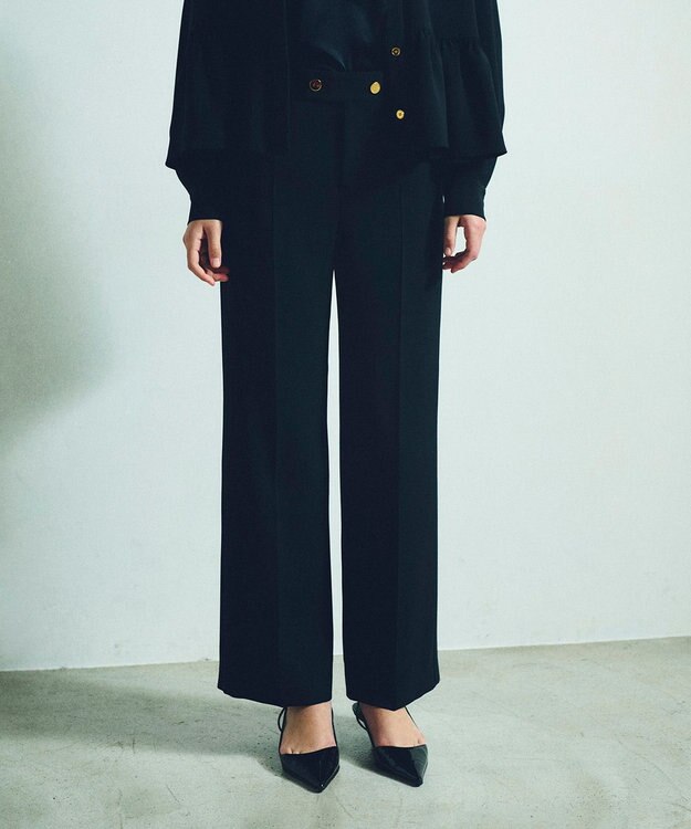 【新品】グレースクラス　アセテートワイドパンツ　黒　36 アセテートワイドパンツ / GRACE CONTINENTAL | GRACE