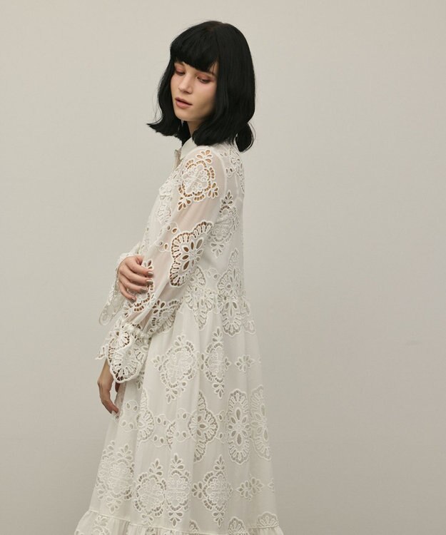 GRACE CONTINENTAL カットレースワンピース ホワイト